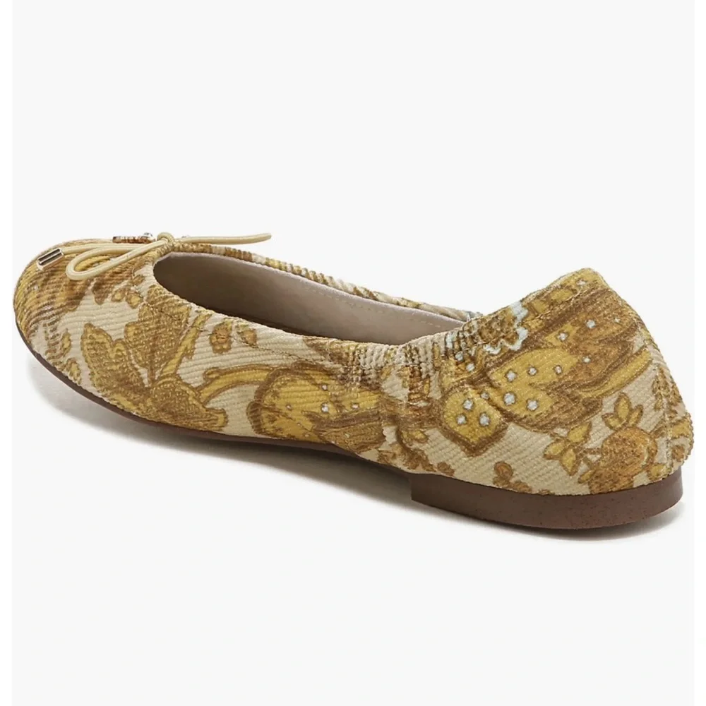 New Sam Edelman Felicia Floral Jacquard Ballet Flat, Size 2, Girl Youth Shoes